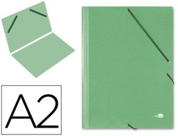 Carpeta de gomas para planos Liderpapel A2 cartón verde